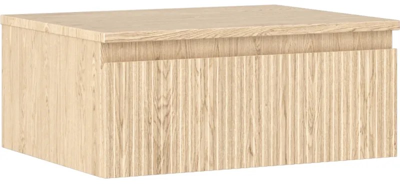 Mexen Rivel szafka łazienkowa podumywalkowa 60 cm z blatem, 1 szuflada, ryflowana , dąb - 91A20-06023-1-BFC81