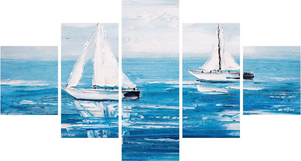 Obraz - Obraz jachtów na morzu (125x70 cm)