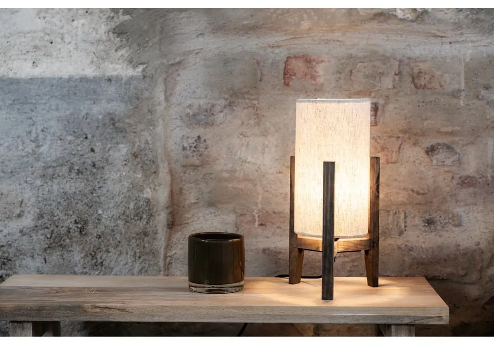 Beżowa lampa stołowa z tekstylnym kloszem (wysokość 33,5 cm) Eruca – Markslöjd