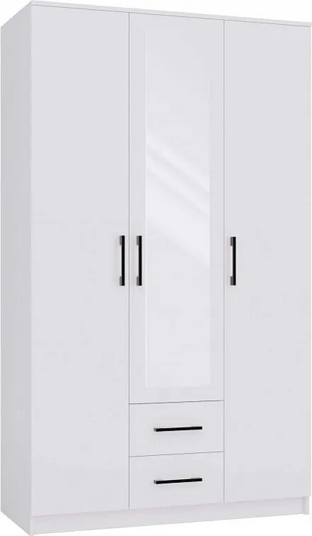 Szafa Romana 120 | Biała | 120x54x205 cm | Nowoczesna szafa z lustrem