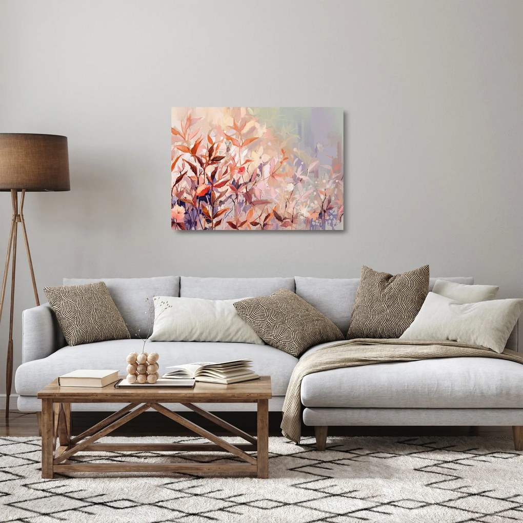 Obraz na szkle - Malowanie pastelami jesieni (70x50 cm)