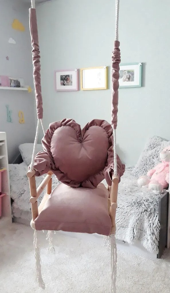 Różowa huśtawka serce dla dziewczynki N6-A82