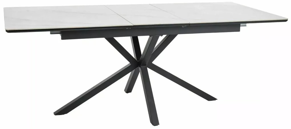 Stół rozkładany LOGAN CERAMIC 160(200)x90 biały mat/czarny mat SIGNAL