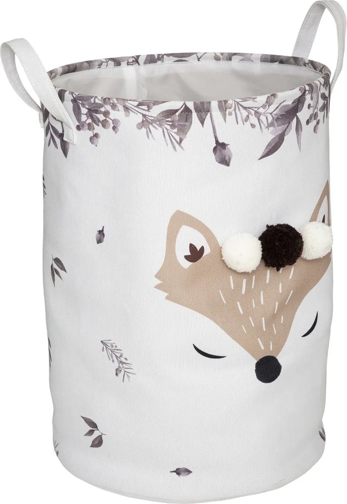 Kosz na zabawki z pomponami, składany, Ø 35 cm