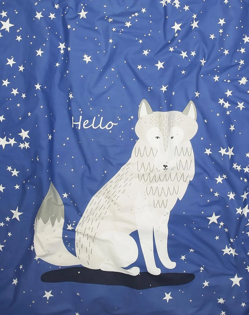 PrzytulneMieszkanie.pl PrzytulneMieszkanie.pl Świecąca bawełniana pościel do łóżeczka MAGIC STARS niebieska Rozmiar pościeli: 40 x 60 cm | 100 x 135 cm