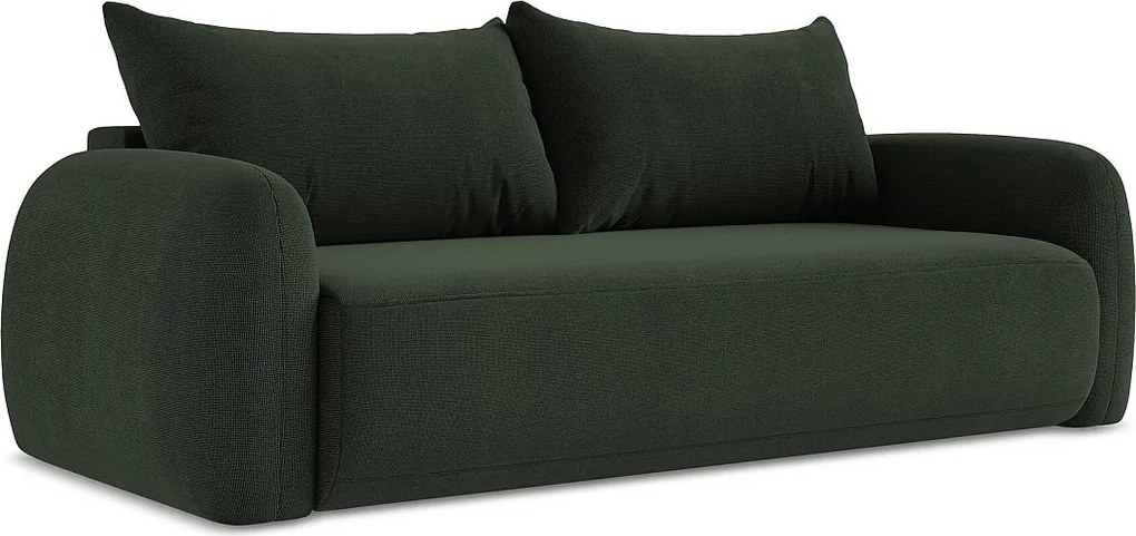 Kanapa 3-osobowa z funkcją spania - z tkaniny strukturalnej - butelkowa zieleń - HALE