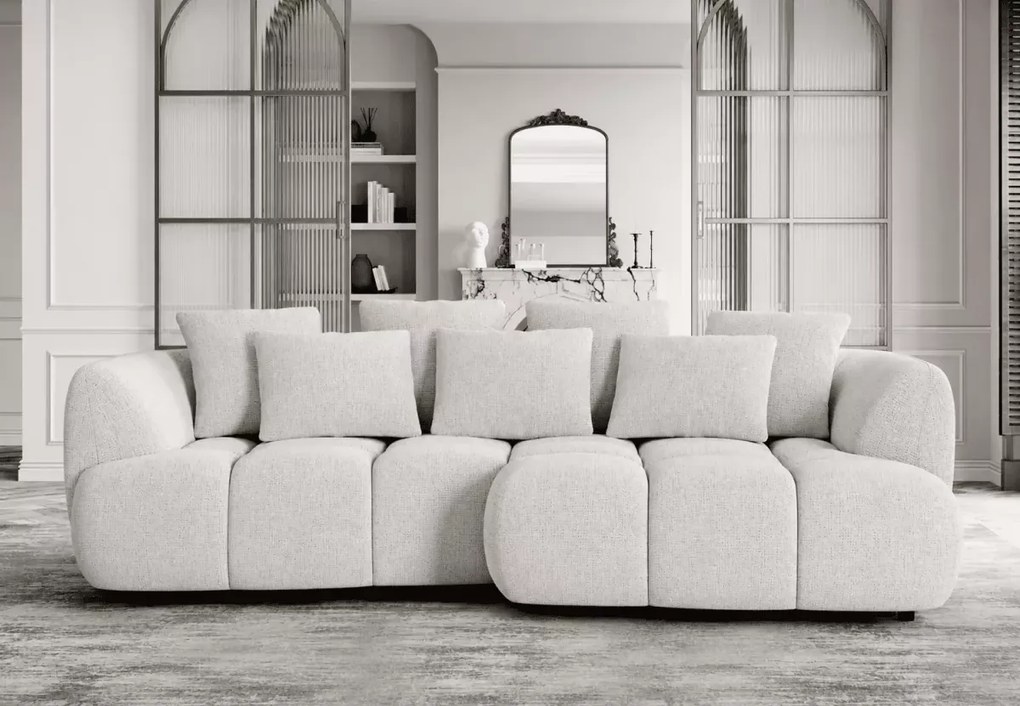Narożnik Besso S do salonu – nowoczesny narożnik L z miękkimi poduszkami i designerską formą