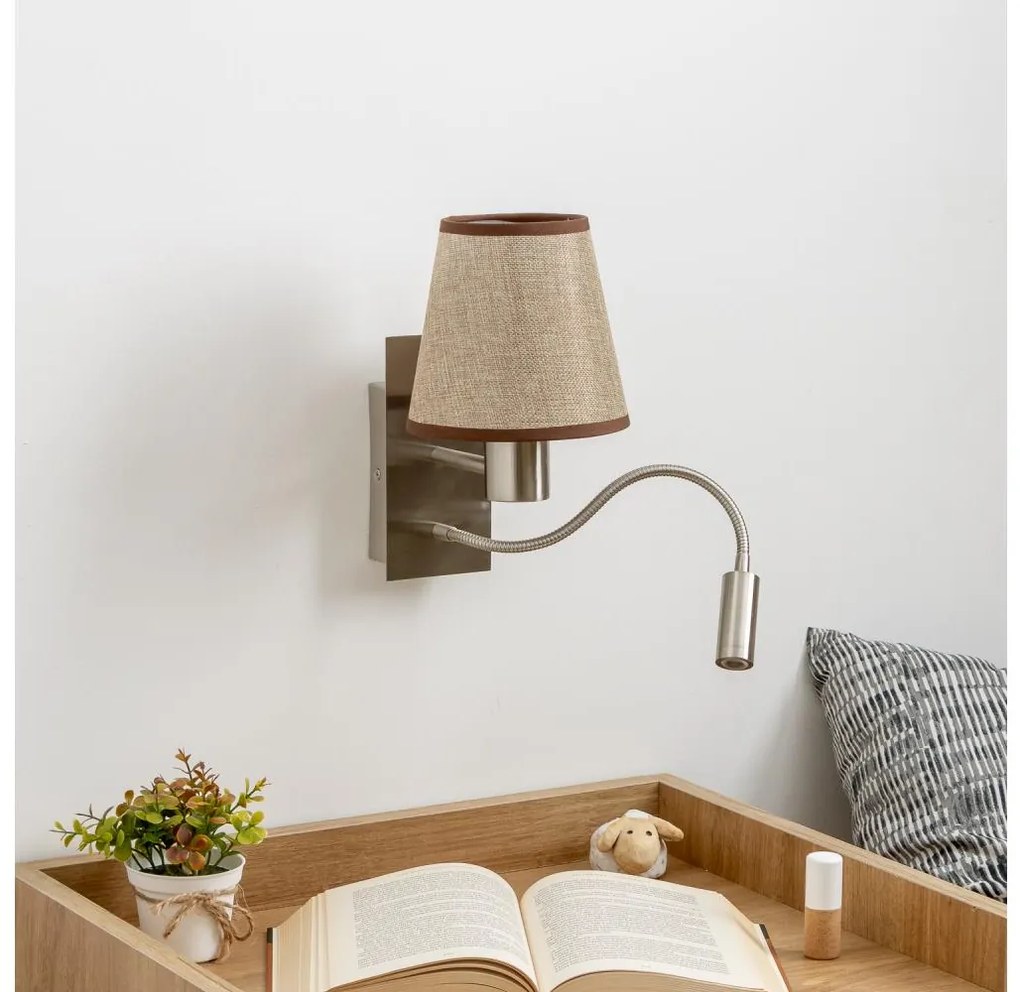 Brilagi - LED Kinkiet NUBILA 1xE27/25W/230V + LED/3W chrom/brązowy