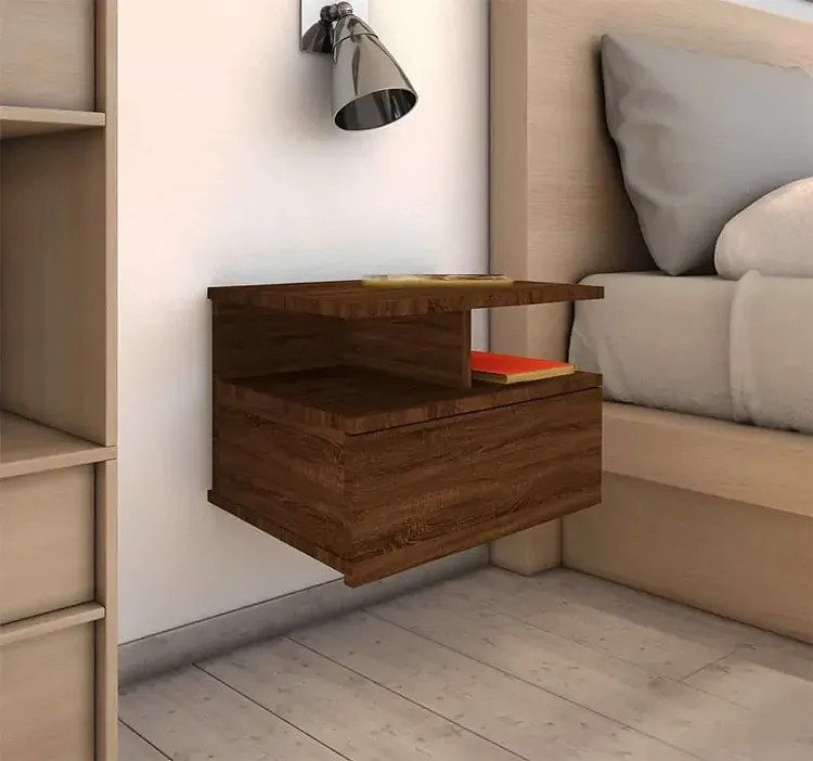 Brązowa szafka nocna na ścianę L4-Z79