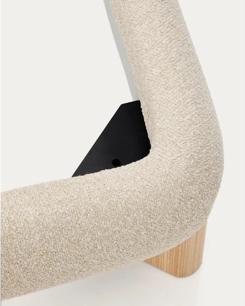 Beżowe tapicerowane łóżko dwuosobowe bez stelaża 160x200 cm Odina – Kave Home