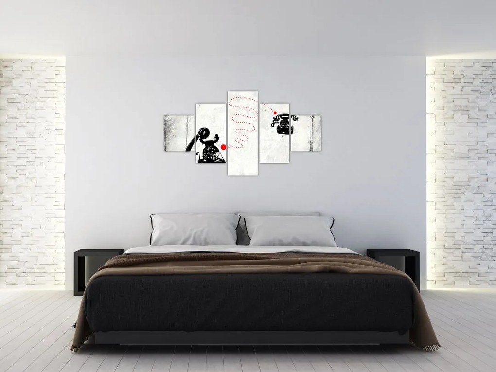 Obraz - Rysunek telefonu w stylu Banksy (125x70 cm)