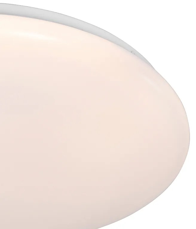 Lampa sufitowa biała 33 cm z wbudowanym LED i ściemniaczem z pilotem - Iene Nowoczesny Oswietlenie wewnetrzne