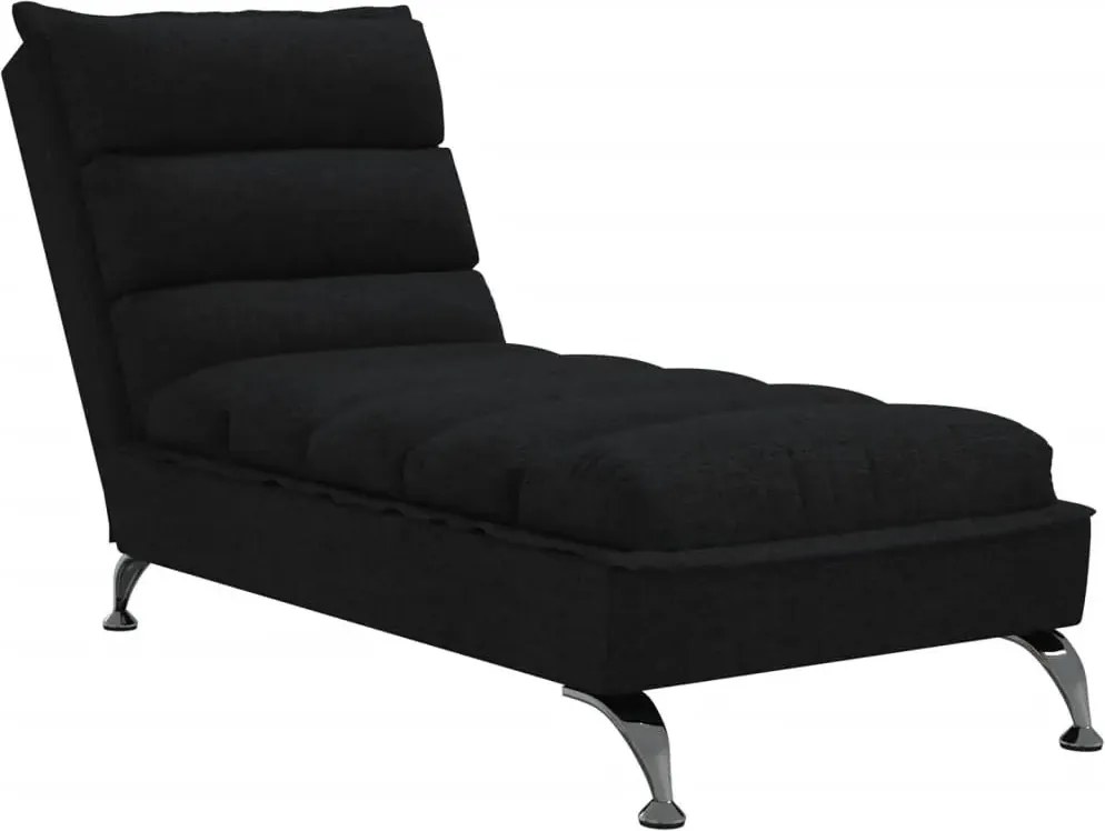 Elegancki czarny szezlong na chromowanych nóżkach R3-E46