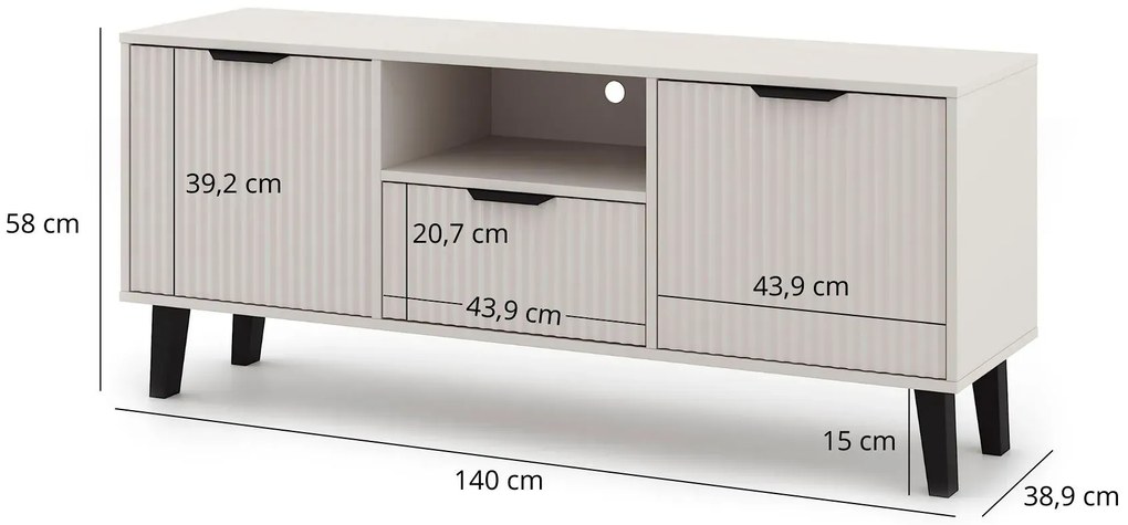 Minimalistyczna szafka pod telewizor z szufladą dąb artisan F8-S84