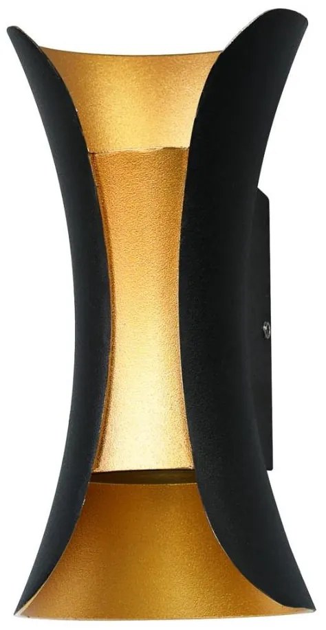 ITALUX PL-356-M BK+GD - LED zewnętrzna lampa ścienna DANTE LED/10W/230V 20 cm