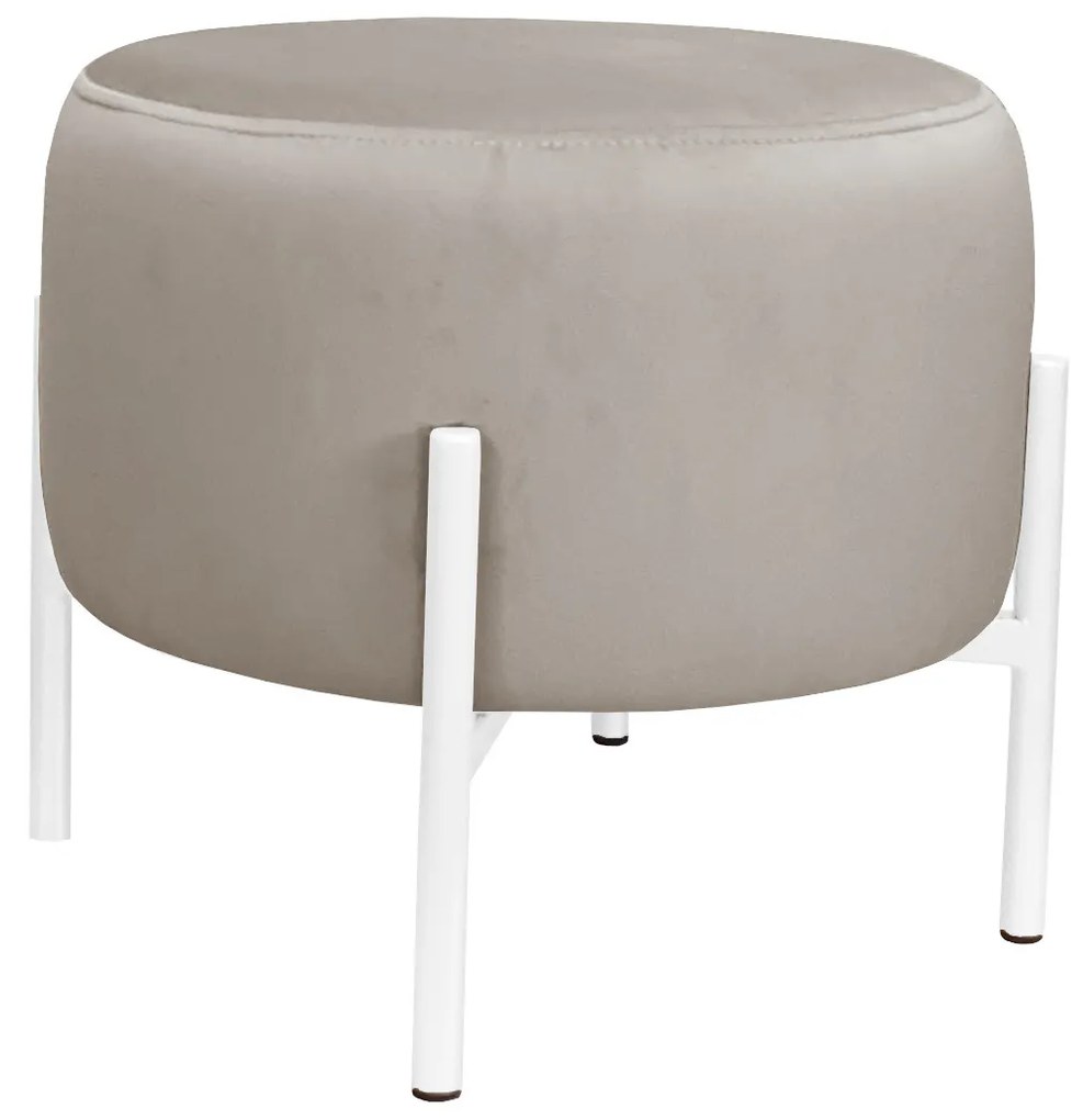 Pufa OLA LOFT ławka podnóżek metal biała MG09