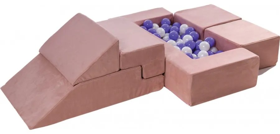 Velvet bricks set multifunkcyjny plac zabaw dla dzieci, różowy - meowbaby®