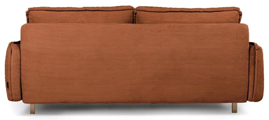 Pomarańczowa sztruksowa rozkładana sofa 218 cm Tori – Bonami Selection