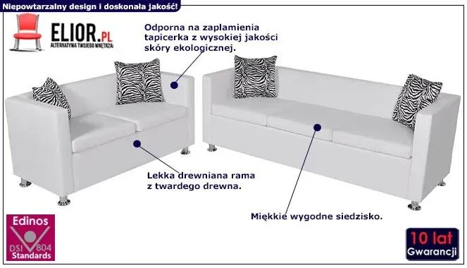 Biały zestaw mebli wypoczynkowych C8-E18
