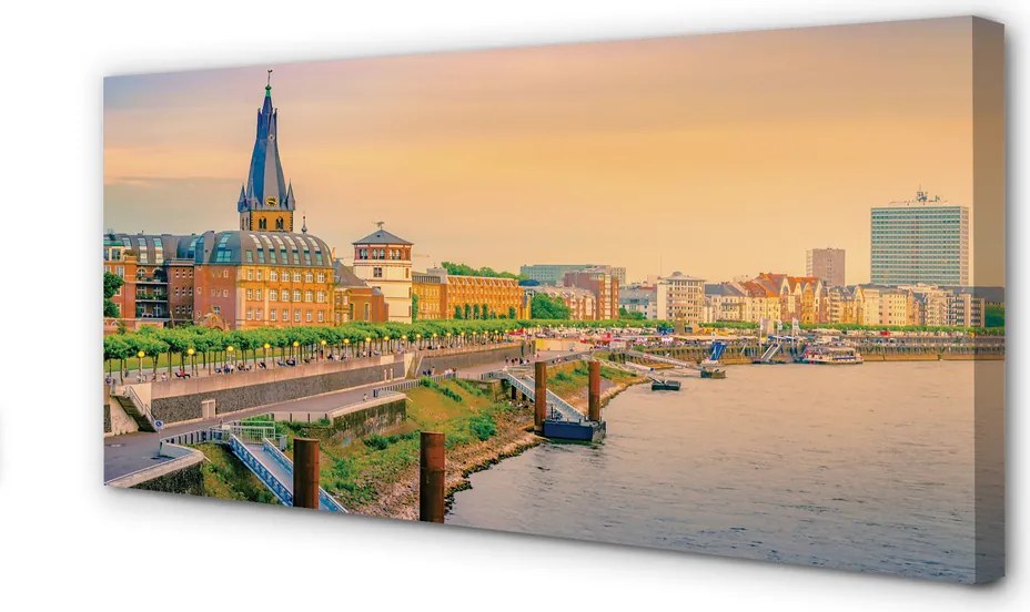 Obraz drukowany na płótnie Poranek nad Niemiecką Rzeką