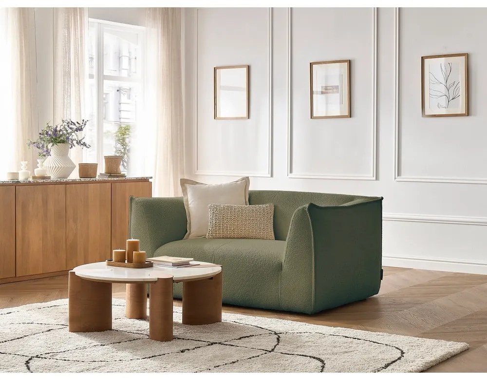 Zielona sofa z materiału bouclé 170 cm Giorgia – Bobochic Paris