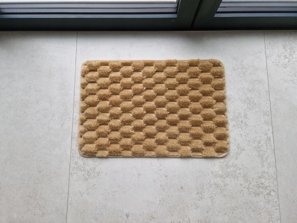 Dywanik antypoślizgowy brązowy 40x60 cm Dekoracyjny gumowy spód uniwersalny