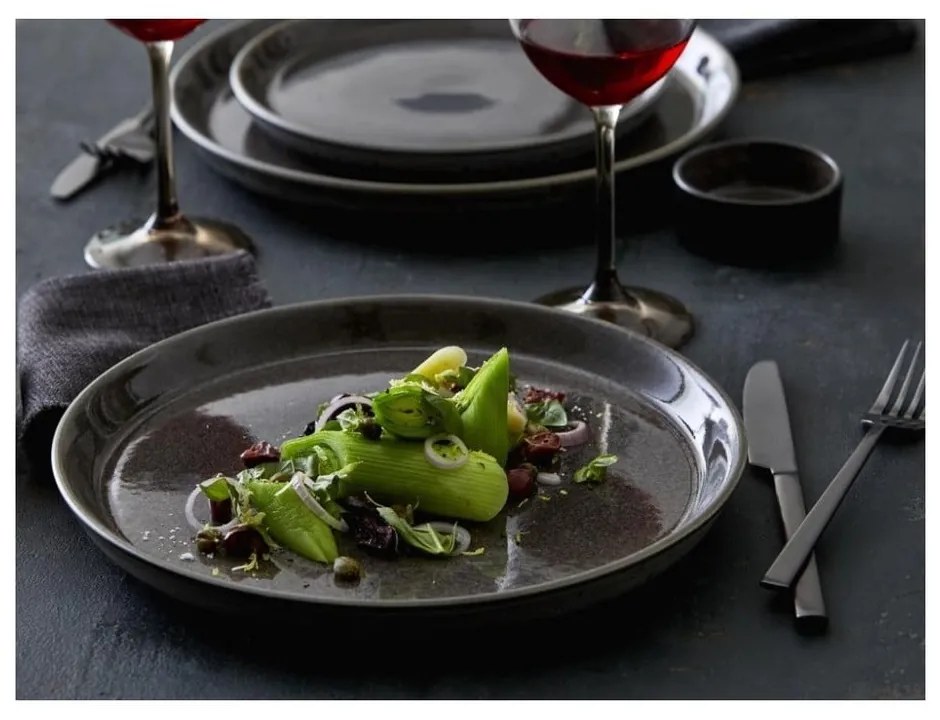 Ciemnoszary kamionkowy talerz ø 27 cm Gastro Grey/Grey – Bitz