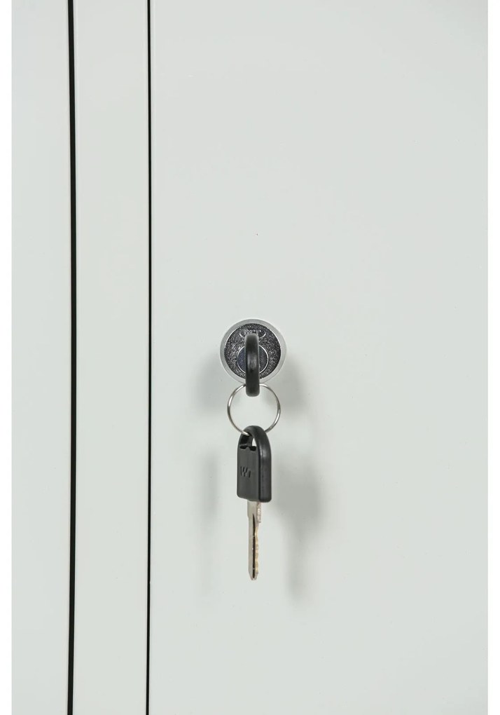 Szafka skrytkowa S1, 5 schowków, 1850 x 300 x 500 mm, demontaż, zamek cylindryczny, drzwi zielone