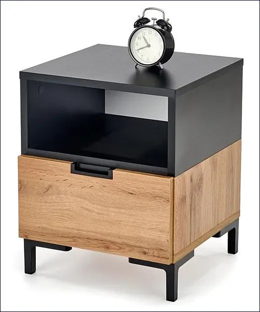 Szafka Nocna Dąb + Czarny Orzech C9-D35