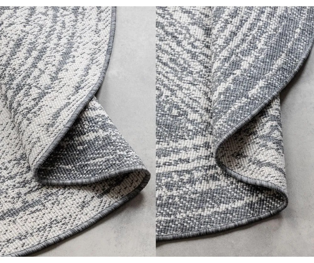 Szaro-kremowy okrągły dywan odpowiedni na zewnątrz ø 100 cm Gemini – Elle Decoration