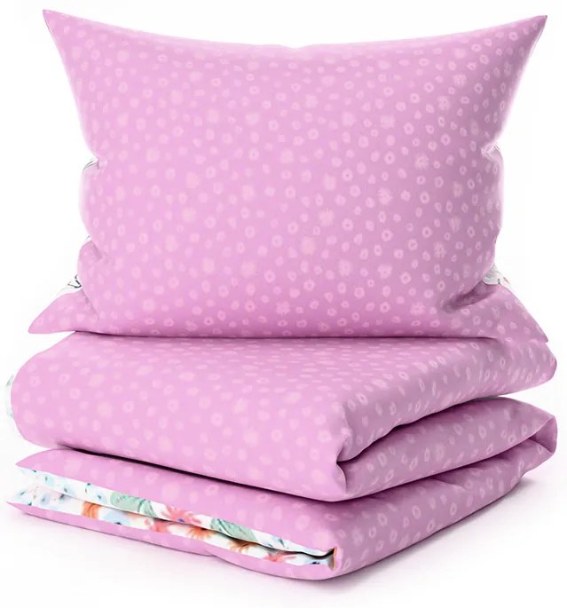 PrzytulneMieszkanie.pl PrzytulneMieszkanie.pl Pościel z kory do łóżeczka Renforcé LUNETTA różowa Rozmiar pościeli: 45 x 65 cm | 90 x 140 cm