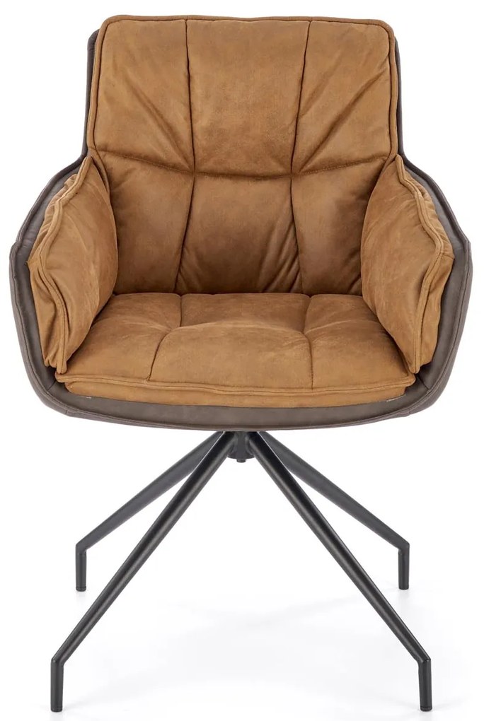 Krzesło czarny odcienie brązu K523 obrotowe eco skóra tkanina