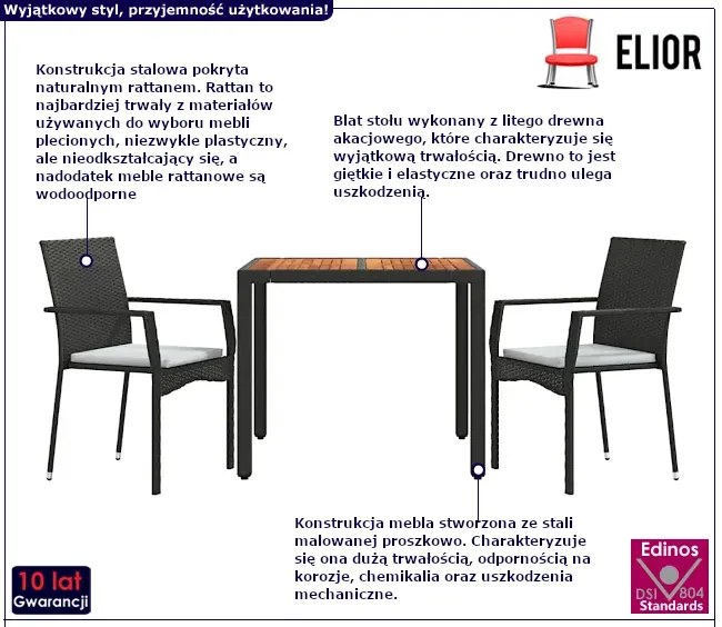 Zestaw ogrodowy z poduszkami na krzesła - Antika 4X
