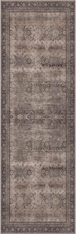 Dywan vintage INKA Oriental z Efektem Postarzenia Brązowy 80 cm x 250 cm