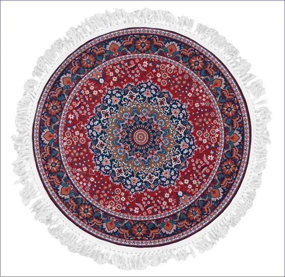 Stylowy okrągły dywan w rustykalny wzór G3-Z03