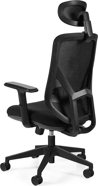 Czarne krzesło biurowe Hit ergonomiczne, zgodne z normą BHP