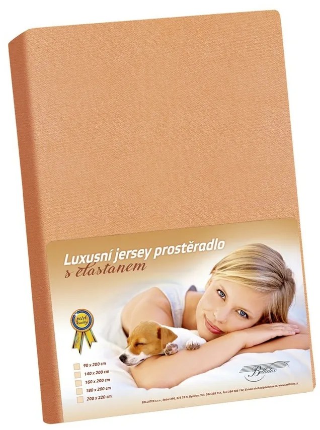 Prześcieradło jersey z elastanem łososiowym, 90 x200 cm, 90 x 200 cm