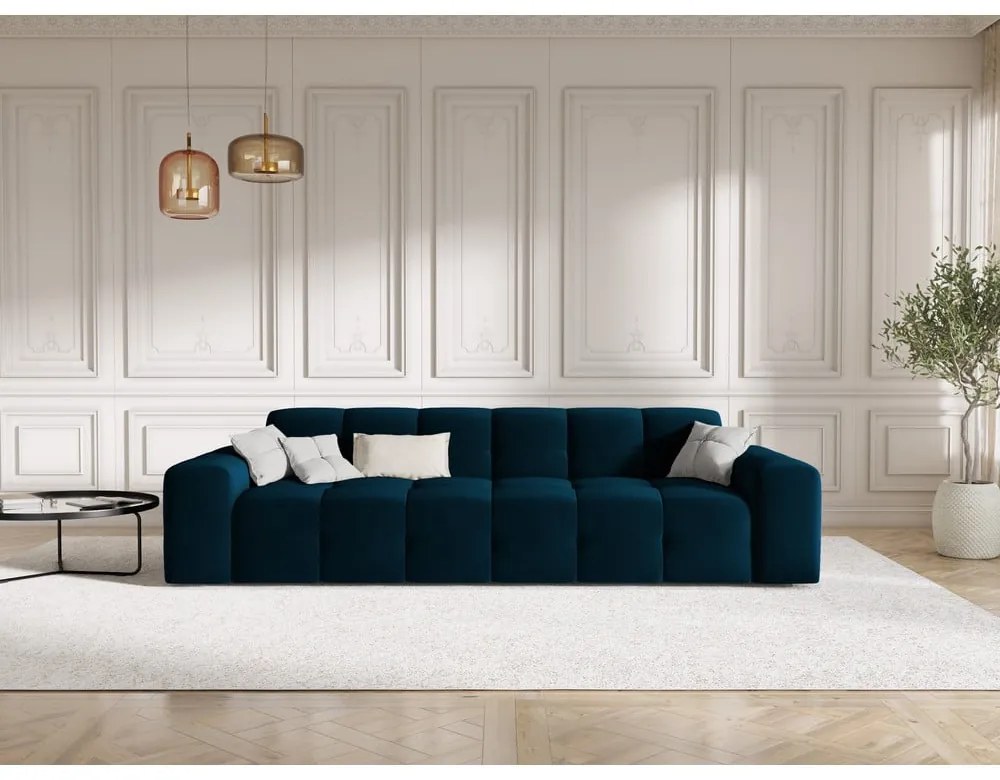 Ciemnoniebieska aksamitna sofa 255 cm Kendal – Micadoni Home