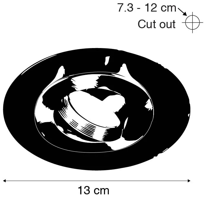 Okrągły reflektor wnękowy stalowy, pochylny z pierścieniem wypełniającym - Edu