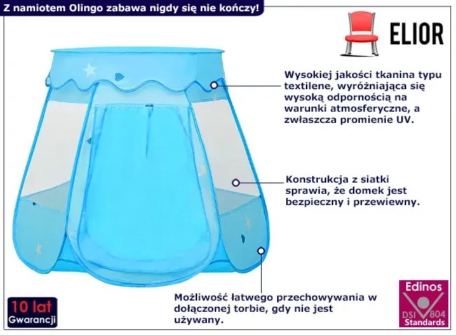 Niebieski namiot dla dzeici R6-W38