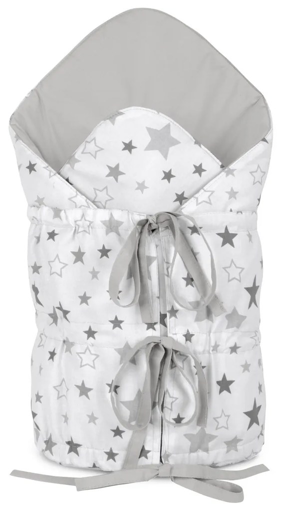 Owijka dziecięca Bellatex Stars szara, 75 x 75 cm