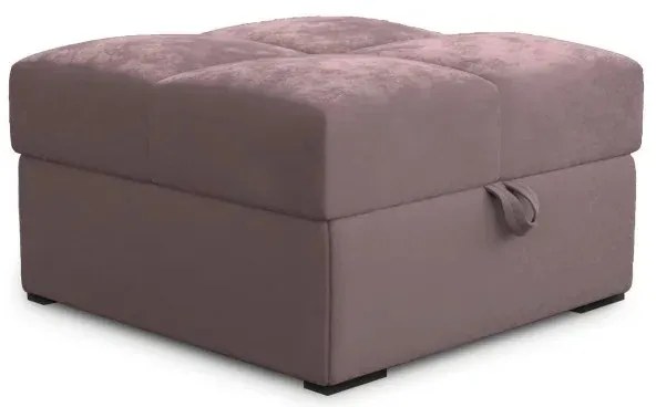 Różowy taboret ZENOVA z miejscem do przechowywania 65x65 cm