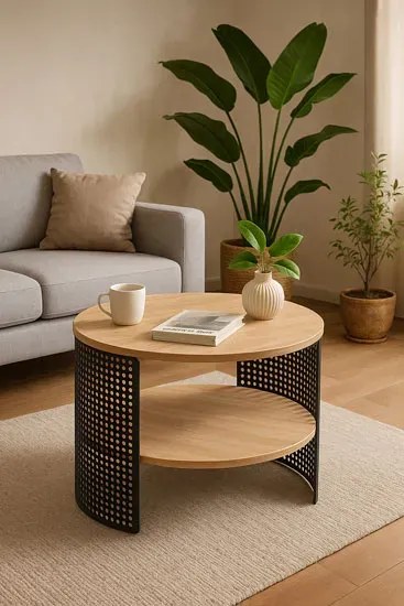 Nowoczesny okrągły kawowy stolik P2-G71