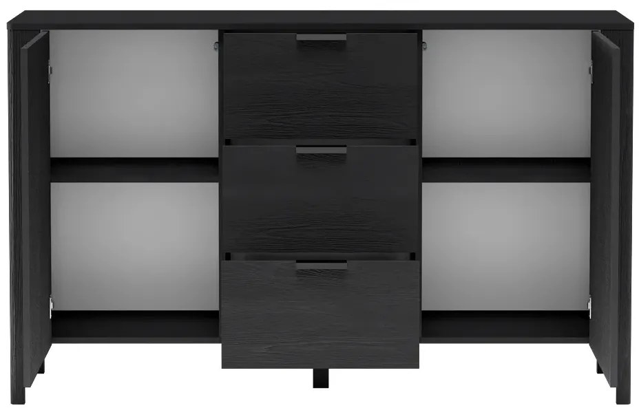 Elegancka czarna komoda w jodełkę W0-N00