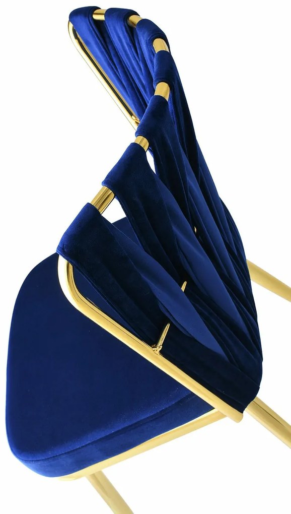 Zestaw krzeseł do jadalni Kusakli Navy Blue andGold, 4 szt., 4 szt.