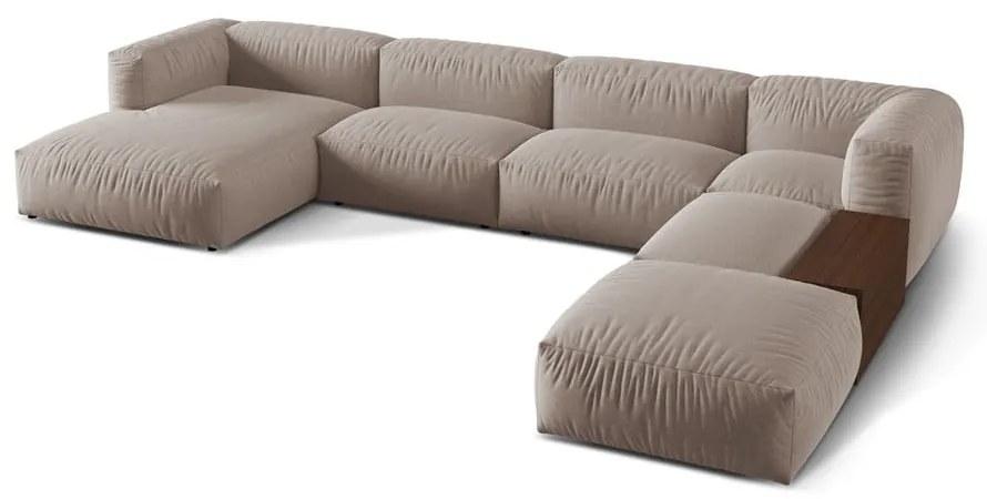 Beżowy narożnik modułowy (prawostronny/w kształcie litery U) Martina – Micadoni Home