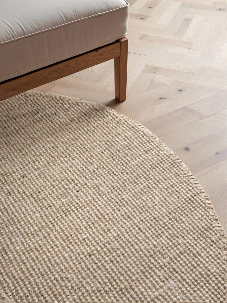 Dywan naturalny jutowy ręcznie tkany Boucle kremowy 160 cm x 160 cm koło