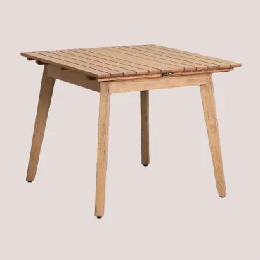 Rozkładany Stół Ogrodowy 90-150x90 Cm Z Drewna Naele Naturalna - Sklum