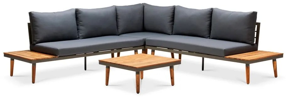 Szara sofa ogrodowa z konstrukcją z drewna akacji Bonami Selection Lustio