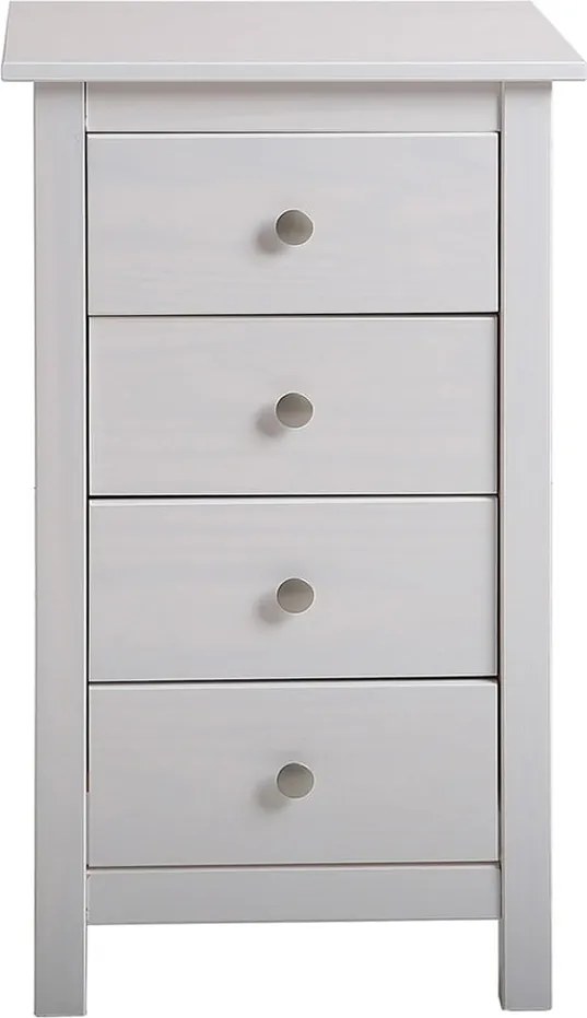 Biała wysoka komoda z litego drewna sosnowego 46x80 cm Berna – Marckeric
